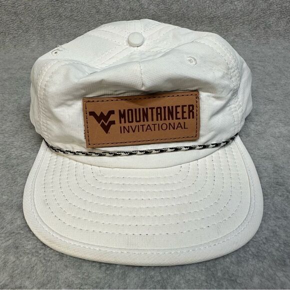 West Virginia Mountaineer Invitational Hat OSFA White SnapBack Rope Trim Outdoor - Picture 1 of 8